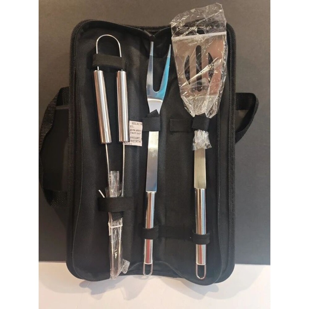 Stainless Steel Travel BBQ & Grill Tool Set with Carrying Case